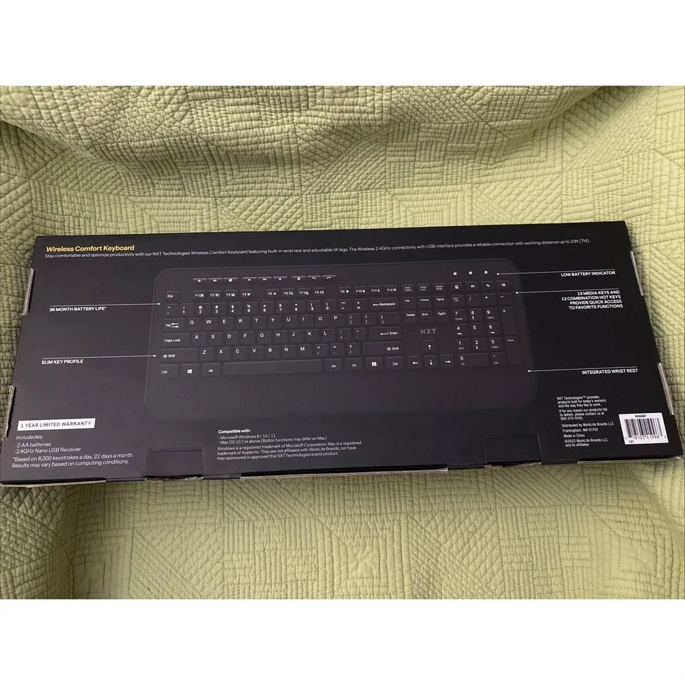 NEW NXT Technologies™ Wireless Comfort Keyboard, Black (NX60881)